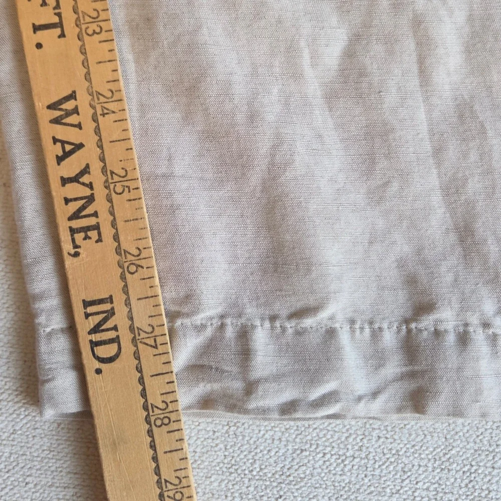 H&M Wide Leg Linen Pants Women Size 6 Beige Pleated High Waist Trousers Minimal